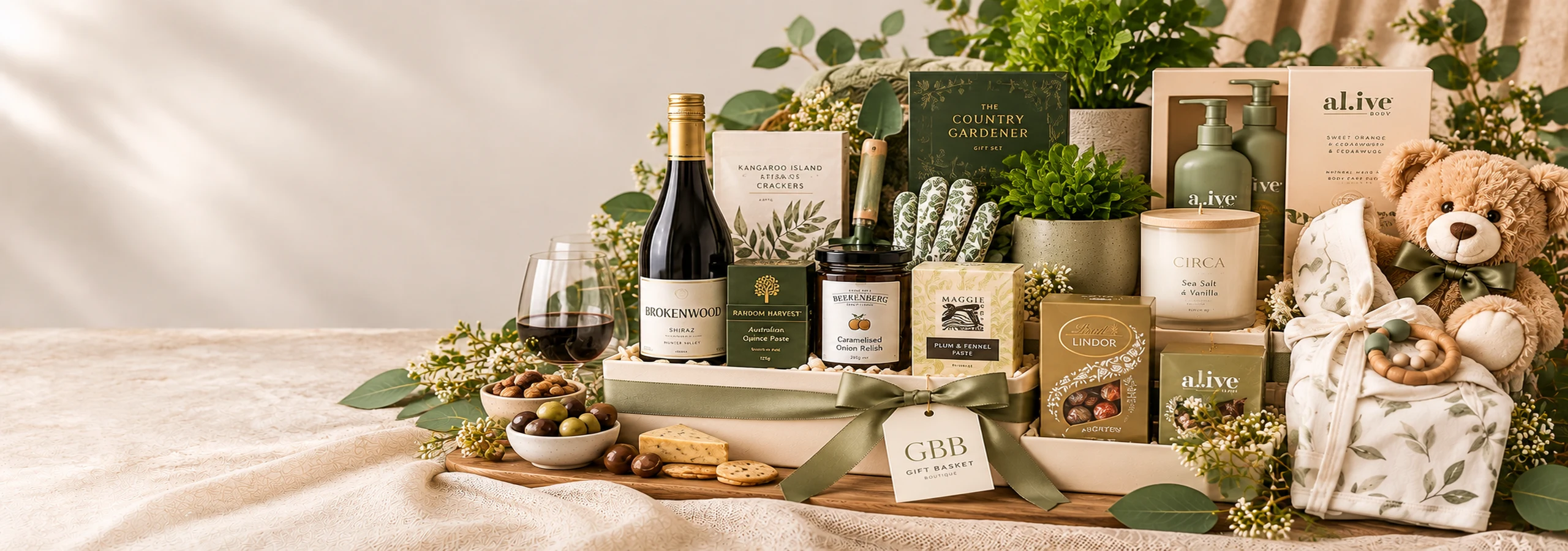 Gift hampers from $150 to $199 including wine, garden, baby, pamper and gourmet gifts